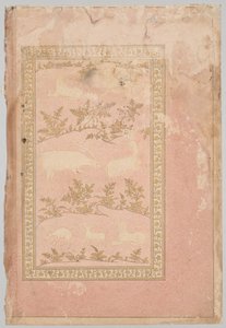 Şablonlu Aslan ve Ceylan Sahneleri (verso) by Unknown artist