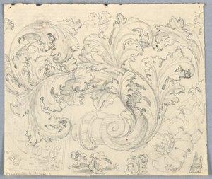 Curling Acanthus Süsleme Çalışması by Unknown artist
