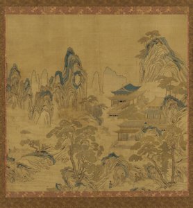 Goblen: manzara - dağlar arasında bir saray by Unknown artist