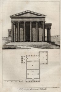 Athena Polias Tapınağı - Akropolis Atina - (Antik Athena Tapınağı) - Evrendeki Tüm Halkların “” Gümrük ve Geleneklerinden gravür. Bu, hükümetin, yasaların, milislerin, en eski zamanlardan beri tüm ulusların dininin tarihidir. by Unknown artist