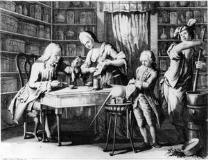 Eczacı. 19. yüzyıl gravürü. by Unknown artist