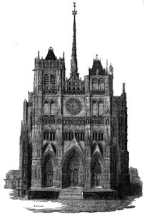 19. yüzyılda Amiens Katedrali. by Unknown artist