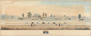 Thames'in Çekme Yolundaki Eton Teknesi: Arka Planda Windsor Kalesi by Unknown artist