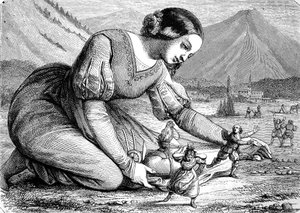 The Giant Miss, normal büyüklükteki insanlarla oynayan Giant Miss destanı, Tarihsel by Unknown artist