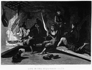 Eskimoların Bir Iglooda Yaşamı - Elisha Kent Kane, 1853 - 1855 Yıllarında Artic Exploration, Philadelphia, Childs ve Peterson by Unknown artist