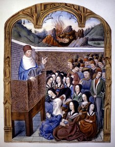Vaaz: cehennemin 12 tehlikesi. 15. yüzyıl el yazması. by Unknown artist