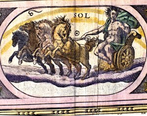 Güneş. 17. yüzyıl gravürü. by Unknown artist