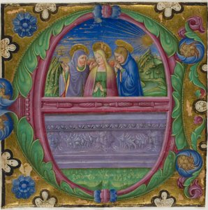 Bir Koro Kitabından Tarihlendirilmiş Bir "E" Harfinde Mezardaki Üç Meryem by Unknown artist