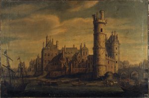 Nesle Kulesi ve Kapısı, Hôtel de Nevers, 1650 civarı (tuval üzerine yağlıboya) by Unknown artist