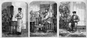 Şampanya şarabının şişelenmesi. 1864