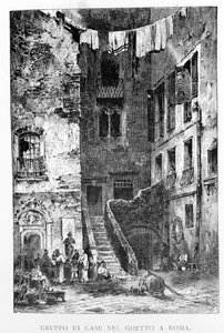 19. yüzyılda Roma gettosu. by Unknown artist