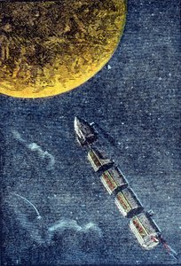 Roket, aya ulaşan uzaya fırlatıldı - yerçekimi. Jules Verne