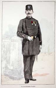 Astsubay (alt tuğgeneral) Poisson. Renklerle gravür, illüstrasyon için, Seine polisi Louis Lepine (1846-1933) himayesinde, Alfred Rey (1864-?) ve Louis tarafından yayınlanan “Barış Gücü Kolordu Tarihi””” kitabı by Unknown artist