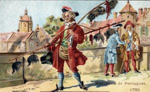 1750 yılında peruk tüccarı ticareti. by Unknown artist