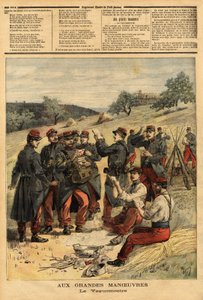 Waguemestre, birliklere posta dağıtımından sorumlu ordu. “” Le petit Journal” da gravür 23/09/1893. Selva