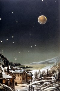 Tam ay tutulması. 19. yüzyıl illüstrasyonu by Unknown artist