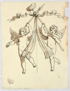 Mızraklı ve Kutsal Süngerli İki Melek by Unknown artist