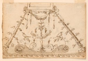 Bir Tavanın Boyalı Grotesk Dekorasyonları İçin İki Proje by Unknown artist
