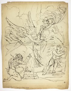 Tanımlanamayan Mitolojik Doğum Sahnesi (rekto); Aşk tanrısı ve Psyche (versi) by Unknown artist