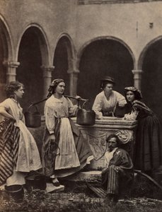 İsimsiz (Dört kadın ve bir erkeğin olduğu tür sahnesi) by Unknown artist