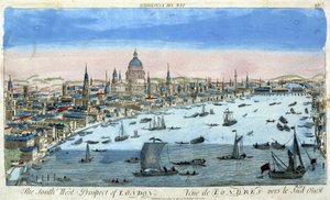 Londra ve Thames manzarası, güneybatı - optik görünüm by Unknown artist