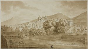 Nehir Manzaralı Kasaba Görünümü by Unknown artist