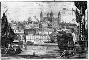 18. yüzyılın sonunda Londra Kulesi ve Thames