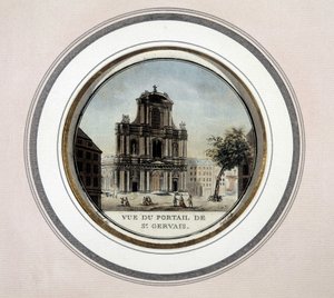 St Gervais (Saint Gervais) kapısının görünümü - gravür by Unknown artist