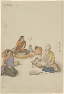 Mısır Öğüten Köylüler, Fraser Albümünden bir sayfa by Unknown artist