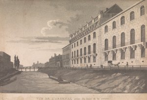 Nehrin tepesinden L'Arsenal'in yükselişinin görünümü; sayfa 10 (Birinci Cilt) by Unknown artist