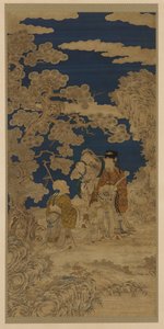Atkı dokuma goblen (kesi): İki Çocuk Olarak Kişileştirilmiş Üç Yıldız Tanrı ve Sevinç by Unknown artist