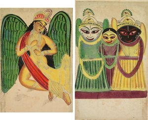 Boynuzlu Kanatlı Apsara (rekto); Jagannatha Üçlüsü (ters) by Unknown artist