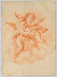 Bulutlarda Kanatlı Putti by Unknown artist