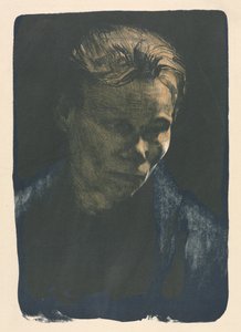Mavi Şallı Çalışan Kadın by Unknown artist