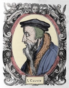 Jean Calvin (1509-1564), Fransız dini reformcu ve yazar portresi. by Unknown artist
