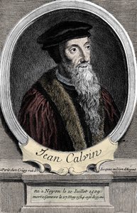 Jean Calvin (1509-1564), Fransız dini reformcu ve yazar portresi. by Unknown artist