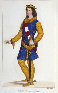 Philip d'Evreux'un portresi, Evreux Kontu, Navarre Kralı (öldü 1343). 1830 gravürü by Unknown artist