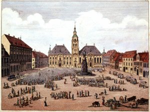 Mannheim (Almanya) şehrinin halka açık meydanı. by Unknown artist