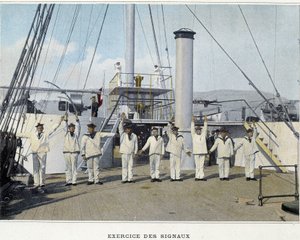 Egzersiz des Signals - “” Askeri albümde - Donanma: Gemide Yaşam” by Unknown photographer
