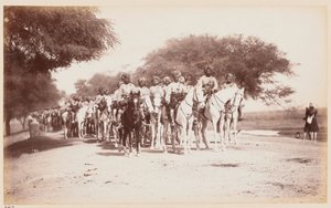 Delhi Tatbikat Kampında Nabha Yerli Süvari Birliği by Unknown photographer