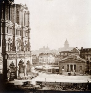 Notre Dame de Paris ve meydan, 19. yüzyılın sonlarında by Unknown photographer