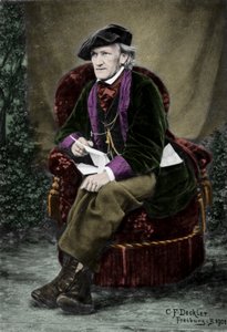 Besteci Richard Wagner'in (1813-1883) Luzern, İsviçre'deki Villa Tribschen'deki portresi.
