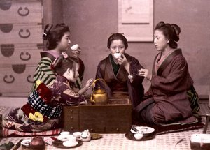 Evde çay, Japonya, 19. yüzyıl sonu - Yabancı Misyonlar Arşivi by Unknown photographer