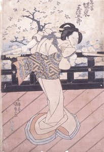 Bando Mitsugoro As Iwafuji (renkli gravür)