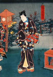 Dolunay: Bitkileri ve çiçekleri renklendirin by Utagawa Kunisada