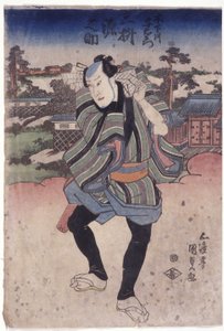 Kinoshitagawa Yoemon Rolünde Mimasu Gennosuke (renkli tahta baskı)