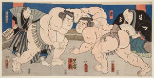 Sumo güreşçileri Koyanagi ve Kuroiwa