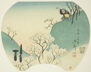 Ağaçları Çiçeklendiren Yaşlı Adamın Kadim Hikayesi by Utagawa Hiroshige
