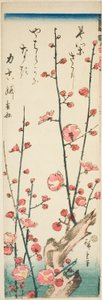 Çiçek açan erik dalları by Utagawa Hiroshige