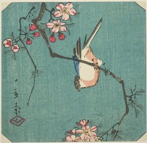 Şakrak kuşu, isimsiz bir harimaze baskısının bir bölümü by Utagawa Hiroshige